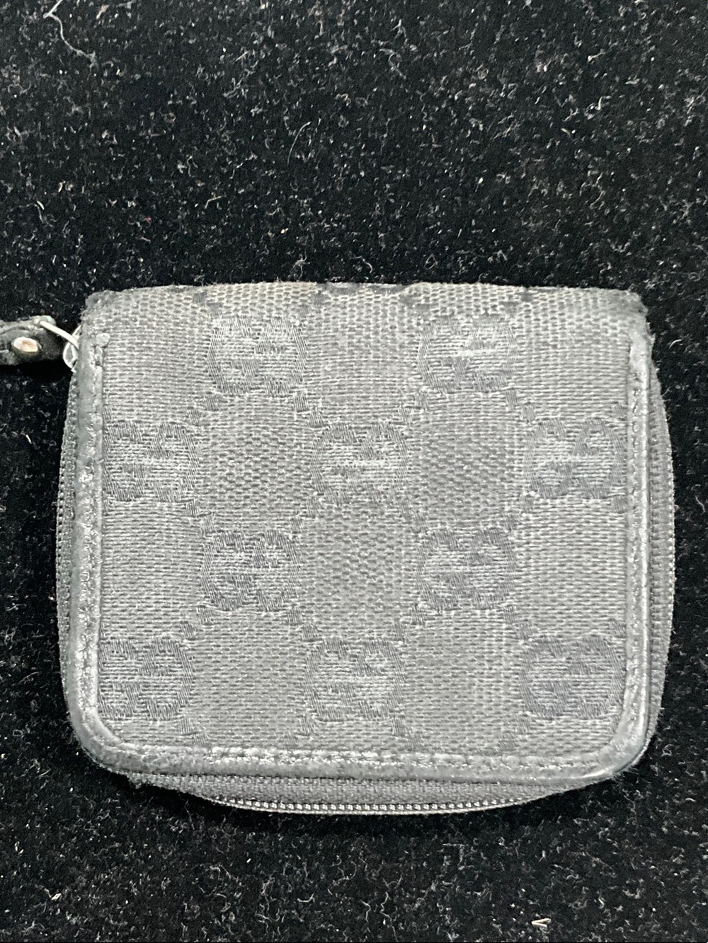 Gucci Black Monogram Zip Wallet - Picture 3 of 4